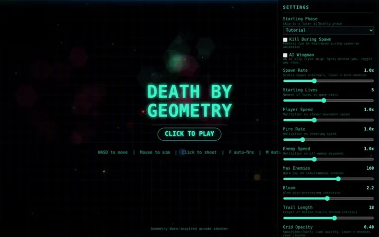 Play Death by Geometry Pizza Edition free online in your browser - no download or sign-up required