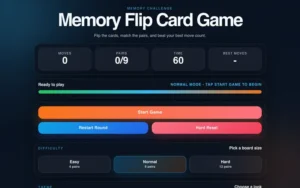 Memory Flip Card Game Pizza Edition
