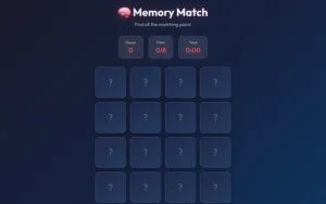 Memory Match Pizza Edition
