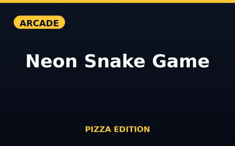 Play Neon Snake Game Pizza Edition free online in your browser - no download or sign-up required